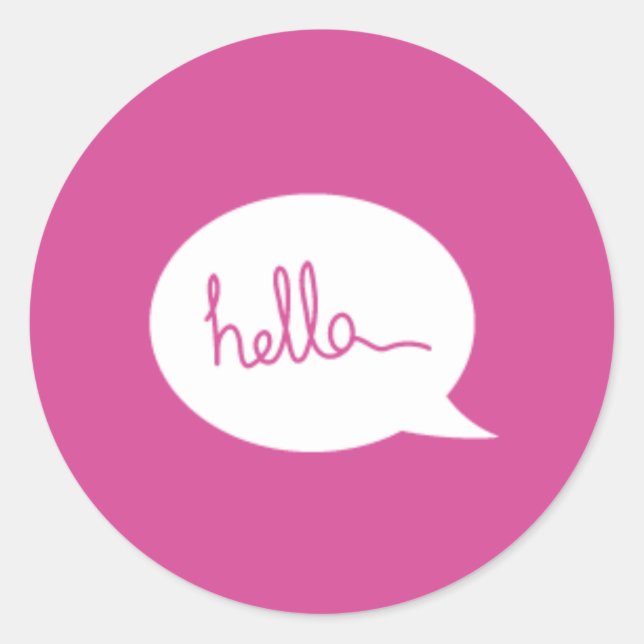 Pink Hello Stickers (Vorderseite)