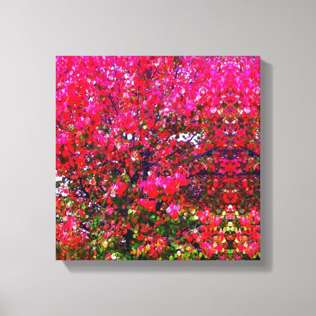 Pink Herbst impressionistische Blätter Bäume Leinwanddruck (Vorderseite)
