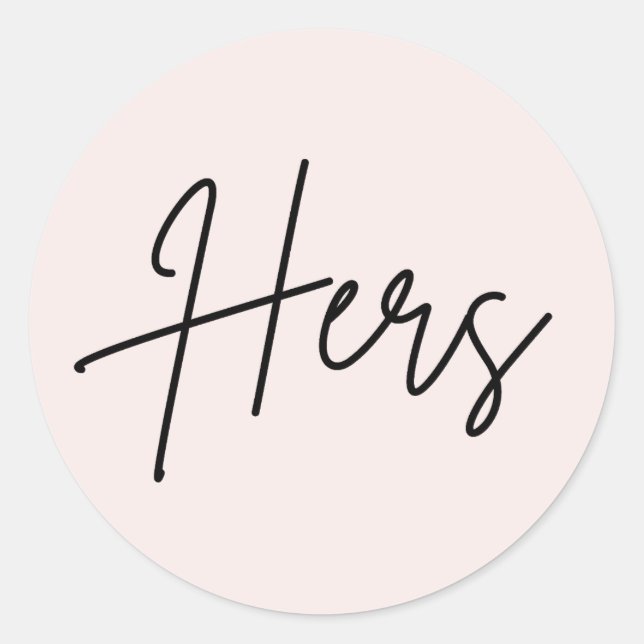 Pink Hers Aufkleber für Hochzeitsgeschenk (Vorderseite)