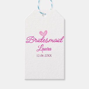 PINK Herz minimaler Zusatz Name Braut Geschenk Jah Geschenkanhänger