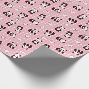 Pink-Herz-Panda-Bärenverpackungspapier Geschenkpapier