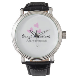 Pink Herzlichen Glückwunsch Abschluss Aquarell Armbanduhr