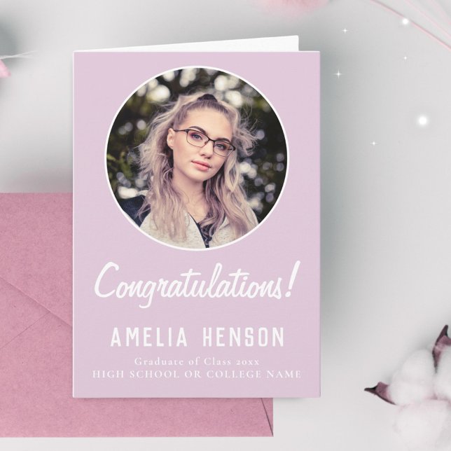 Pink Herzlichen Glückwunsch Graduate Foto Abschlus Karte (Von Creator hochgeladen)