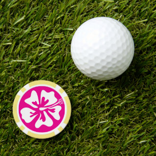 Pink Hibiskus Blume Poker-Chip-Golfball-Marker Pokerchips