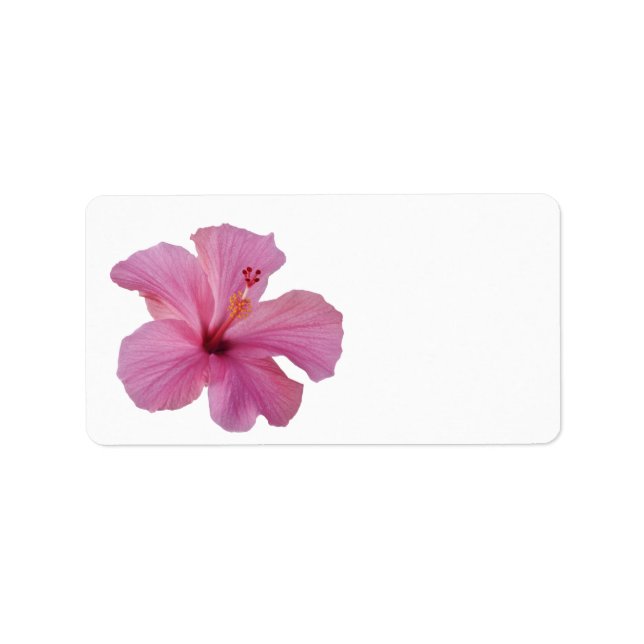 Pink Hibiskus Hawaiian Blume Maßgeschneiderte Vorl Adressaufkleber (Vorne)