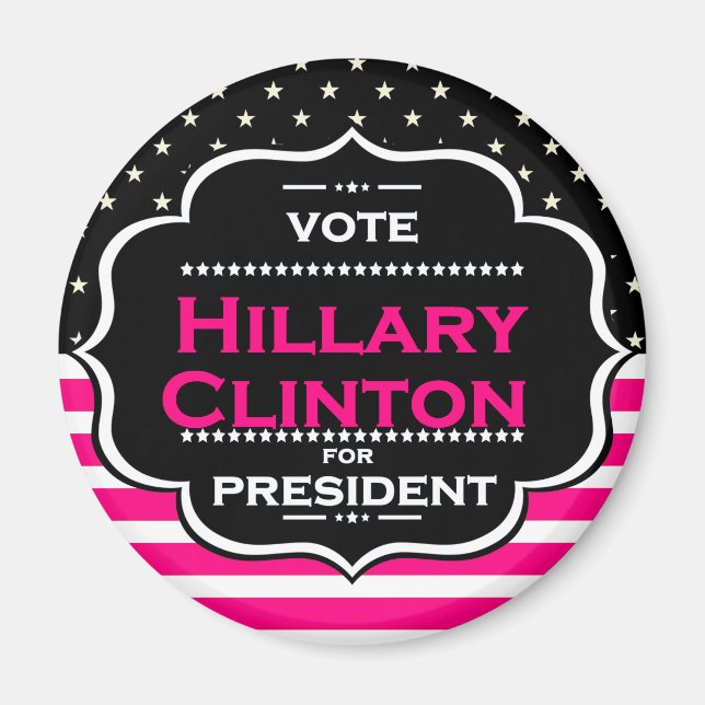 pink hillary clinton magnet (Vorne)