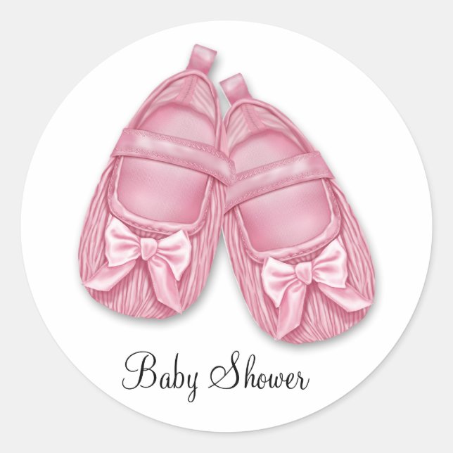 Pink Hinterns Babydusche Runder Aufkleber (Vorderseite)
