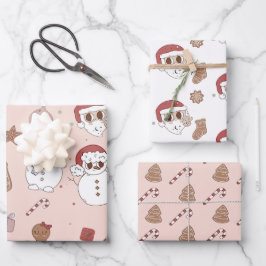Pink Hippie Cookies Weihnachten Weihnachten Geschenkpapier Set