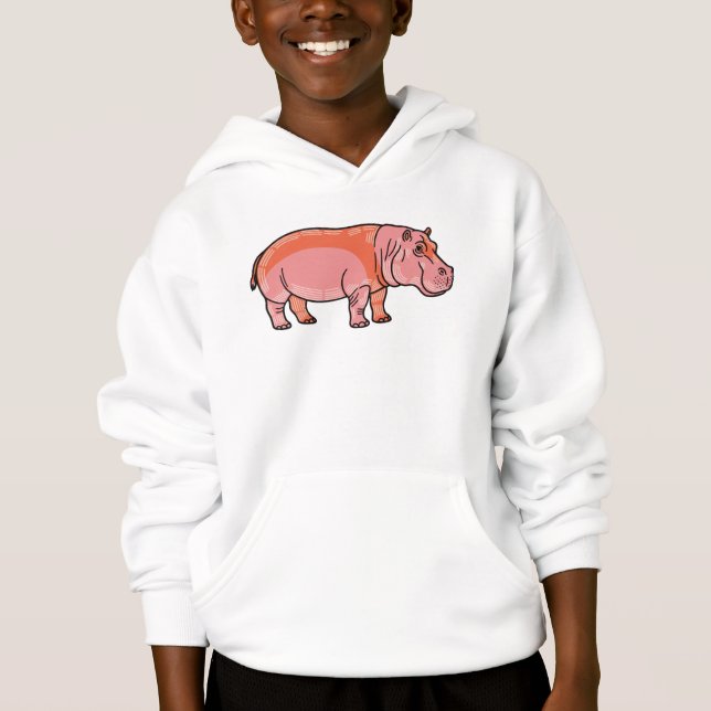 Pink Hippo  Hoodie (Vorderseite)