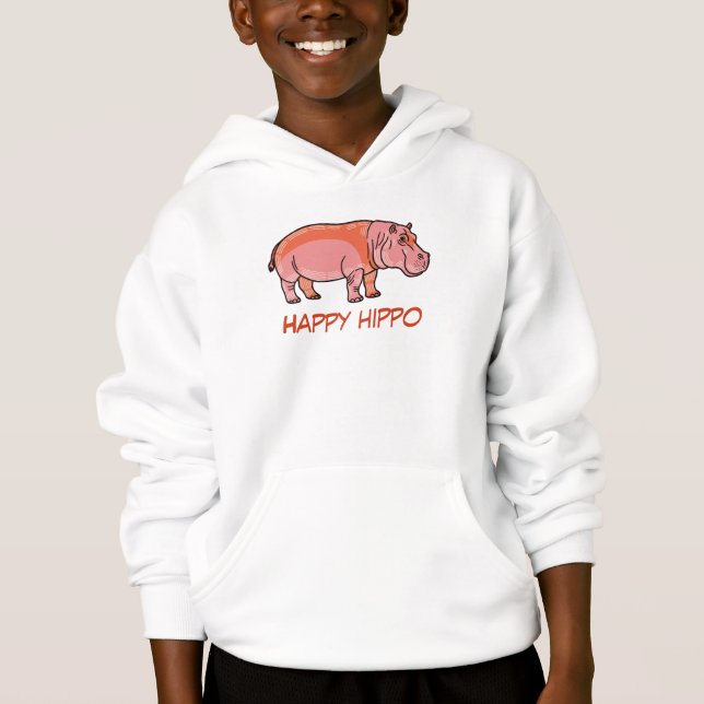 Pink Hippo Hoodie (Vorderseite)