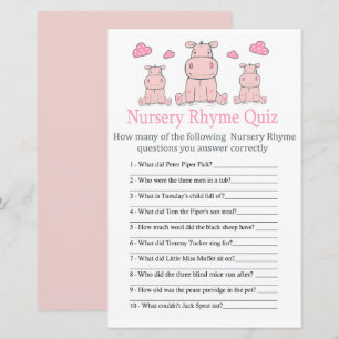 Pink Hippo Kinderzimmer Rhyme Quiz Kinderduschensp