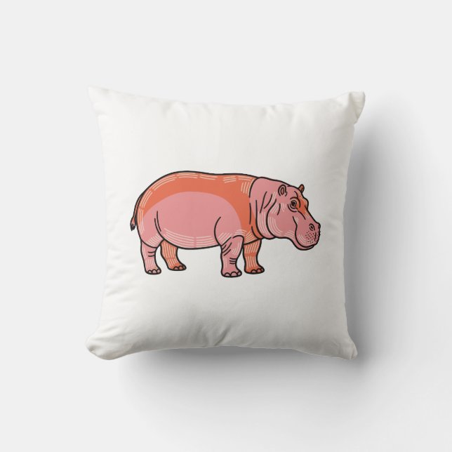 Pink Hippo  Kissen (Vorderseite)