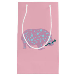 Pink Hippopotamus Mustache Geschenktasche Kleine Geschenktüte