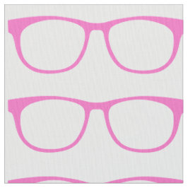 Pink Hipster Geek Glasses Fabric Stoff