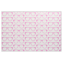 Pink Hipster Geek Glasses Fabric Stoff