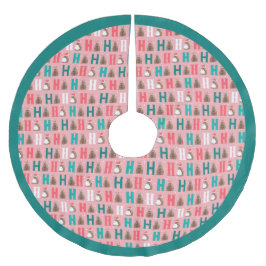 Pink Ho Ho Ho Armadillo Polyester Weihnachtsbaumdecke