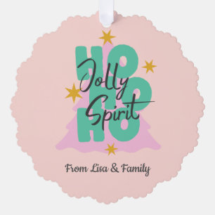 Pink Ho Ho Weihnachten Custom Ornament Card Karte