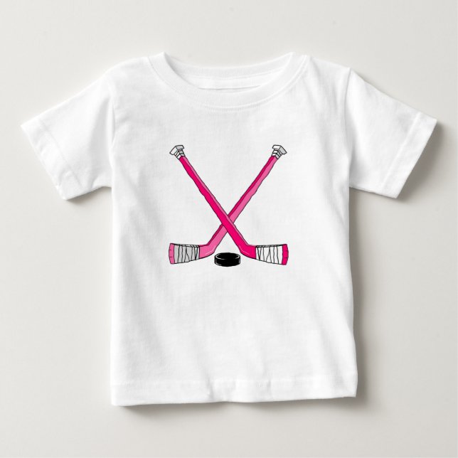 Pink Hockey Baby T-shirt (Vorderseite)