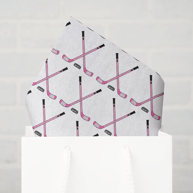 Pink Hockey Sticks und Puck Baby Girl Seidenpapier (Geschenktüte)