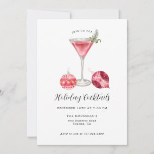 Pink Holiday Cocktail Party Einladung