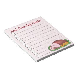 Pink Holiday Ham Weihnachts Ostern Abendessen Part Notizblock