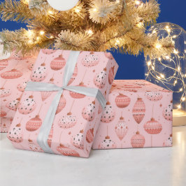 Pink Holiday Ornaments Weihnachten Geschenkpapier