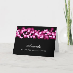 Pink Hollywood Glam Be My Bridesmaid Einladung