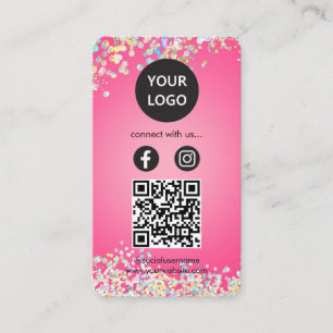Pink Holographic Custom Cards moderne Social Media Visitenkarte
