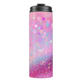 Pink Holographic Glitzer Thermal Tumbler 12oz Thermosbecher