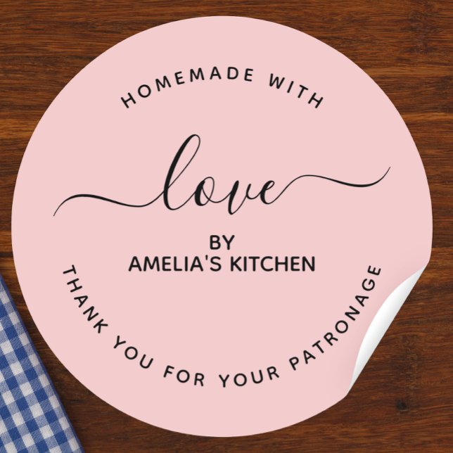 Pink Homemade with love thank you Sticker (Créateur téléchargé)