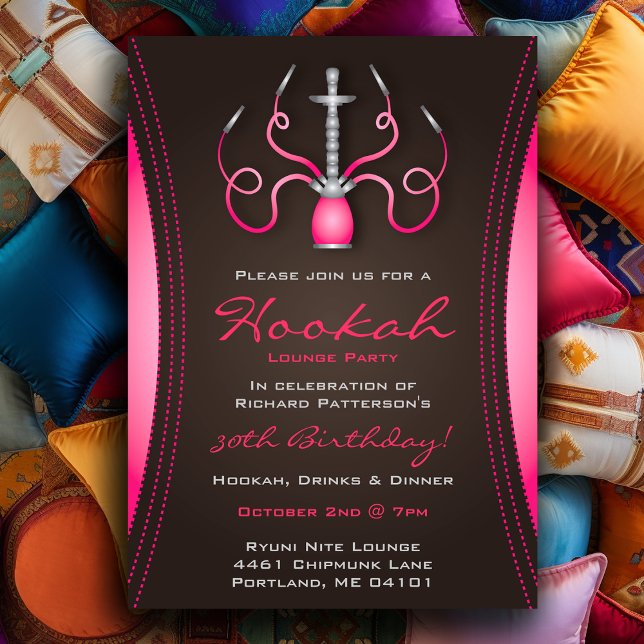 Pink Hookah-Party Einladung (Pink Hookah Party Invitation
)