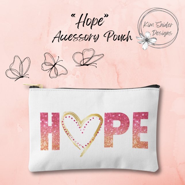 Pink 'HOPE' Nachricht mit Herz Zubehörtasche (Von Creator hochgeladen)