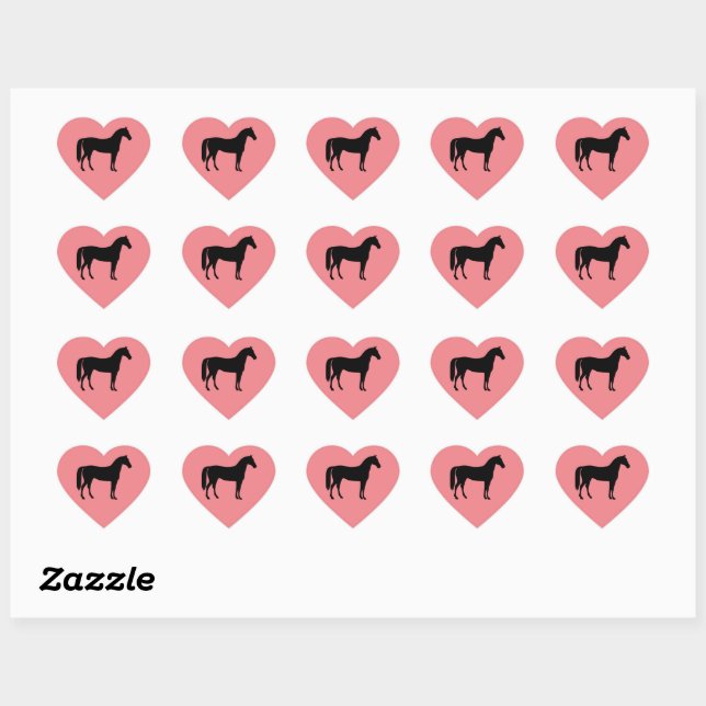 Pink-Horse-Heart-Aufkleber Herz-Aufkleber (Blatt)