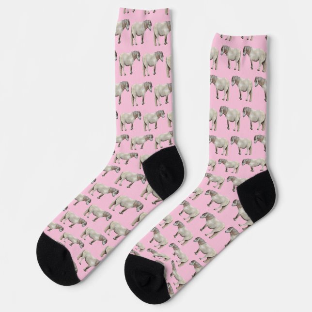Pink horse socks socken (Linkes Detail)