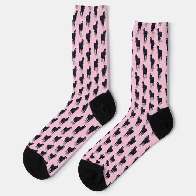 Pink horse socks socken (Linkes Detail)