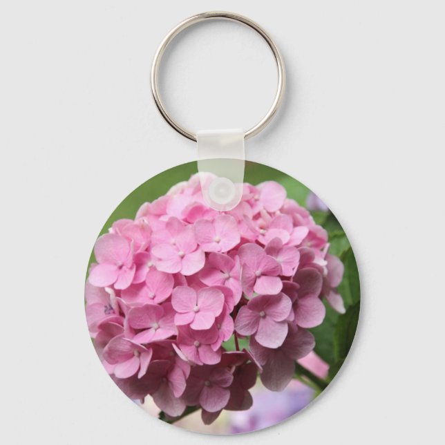Pink Hortensia Schlüsselanhänger (Vorderseite)