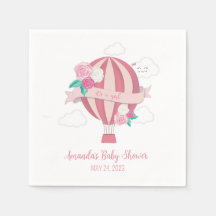 Pink Hot Air Ballon Baby Dusche Napkins