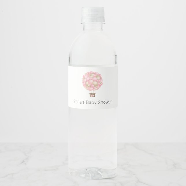 Pink Hot Air Ballon Babydusche (Vorderseite)