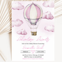 Pink Hot Air Ballon Babydusche