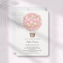 Pink Hot Air Ballon Babydusche