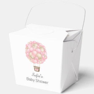 Pink Hot Air Ballon Girl Babydusche Geschenkschachtel