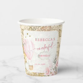 Pink Hot Air Ballon ist nicht ihr lästiger Geburts Pappbecher