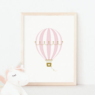 Pink Hot Air Ballon Kinderzimmer & Kids Room Poste Poster