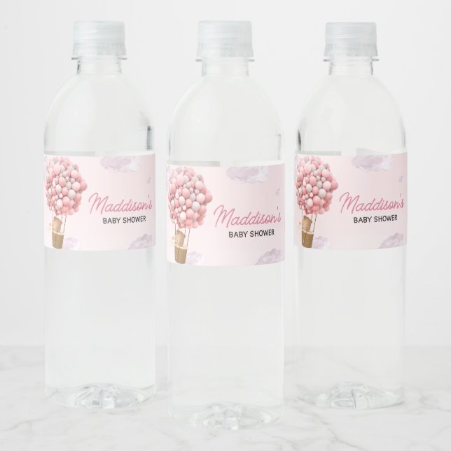 Pink Hot Air Ballon Up and Away Babydusche (Flaschen)