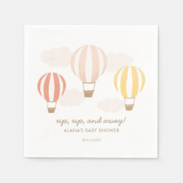 Pink Hot Air Balloons Girl Baby Dusche Serviette
