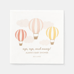 Pink Hot Air Balloons Girl Baby Dusche Serviette