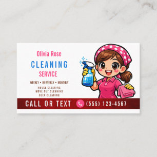 Pink House Cleaning Service Visitenkarte