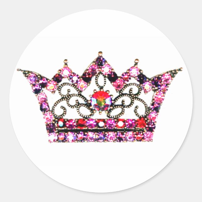 Pink Hues eines Tiara-Aufklebers Runder Aufkleber (Vorderseite)