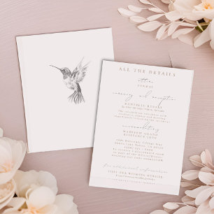 Pink Hummingbird Détails du Mariage Cartes de boît