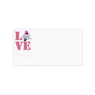 Pink Hummingbird LIEBE - Adressenbezeichnung Adressaufkleber